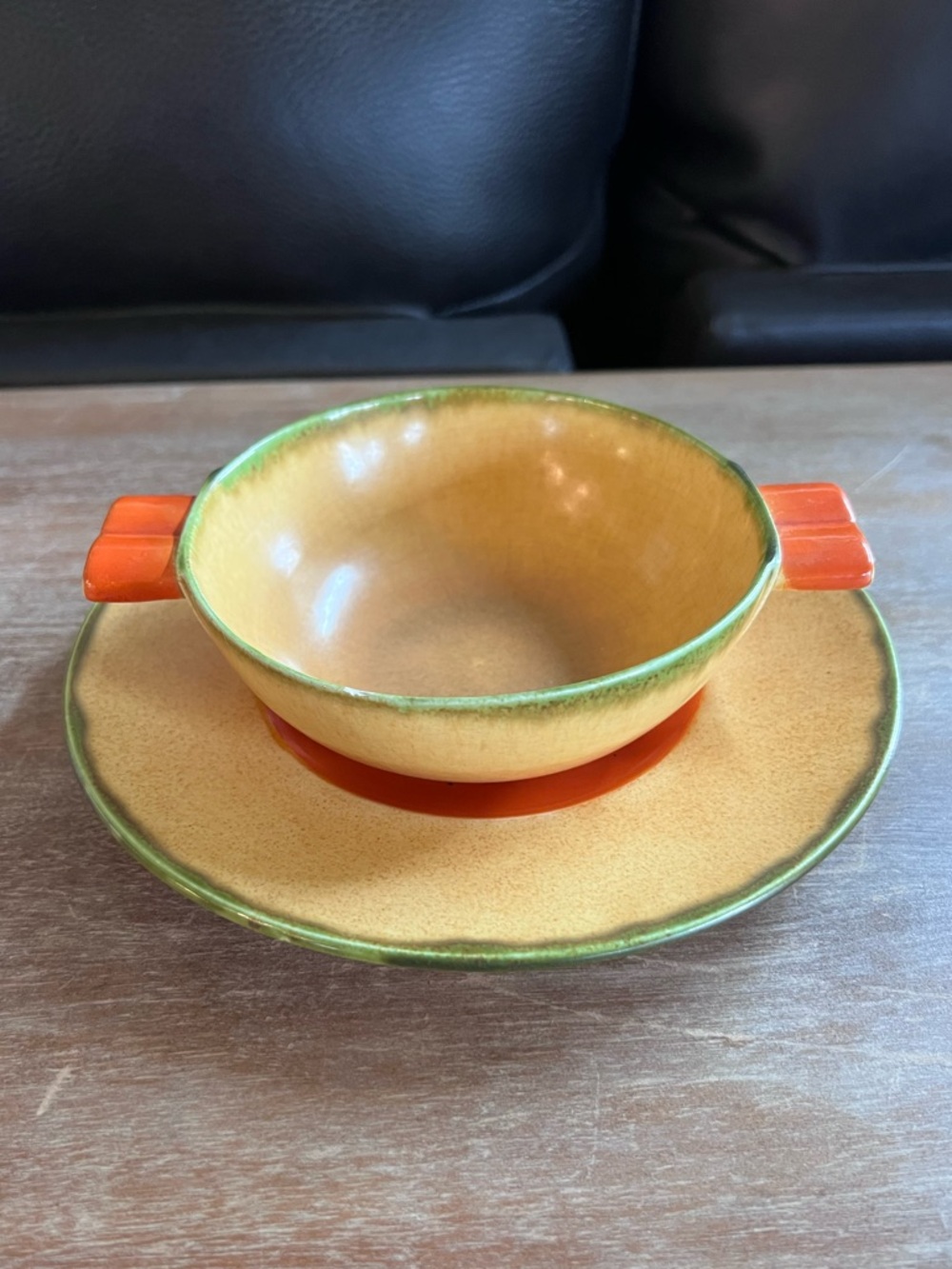 𝑬𝒙𝒓𝒆𝒎𝒆𝒍𝒚 𝑹𝒂𝒓𝒆 Egersund Art Deco 1930s Pottery Bowl and Saucer Norway